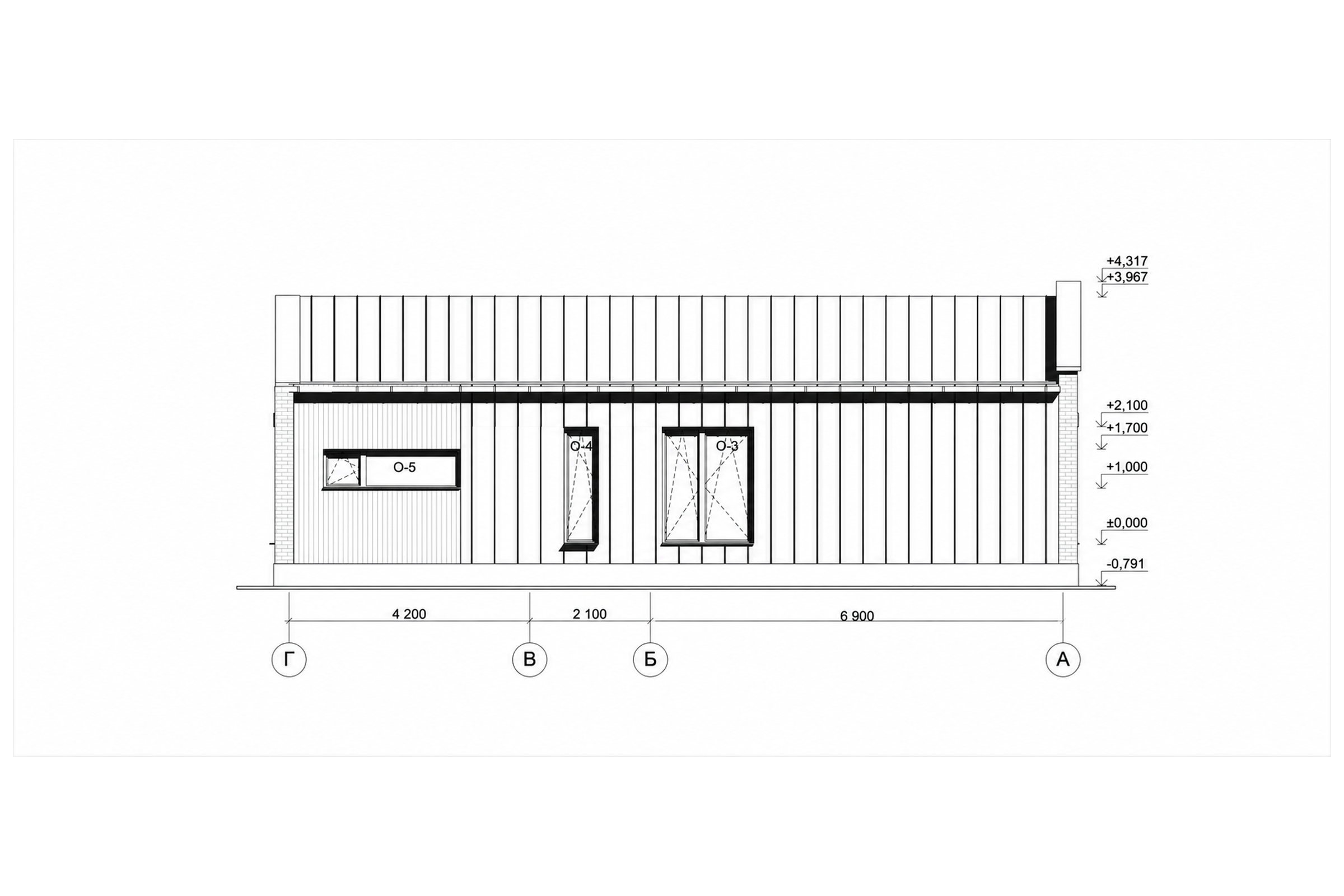 Одноэтажный дом в стиле барн, 87 м²