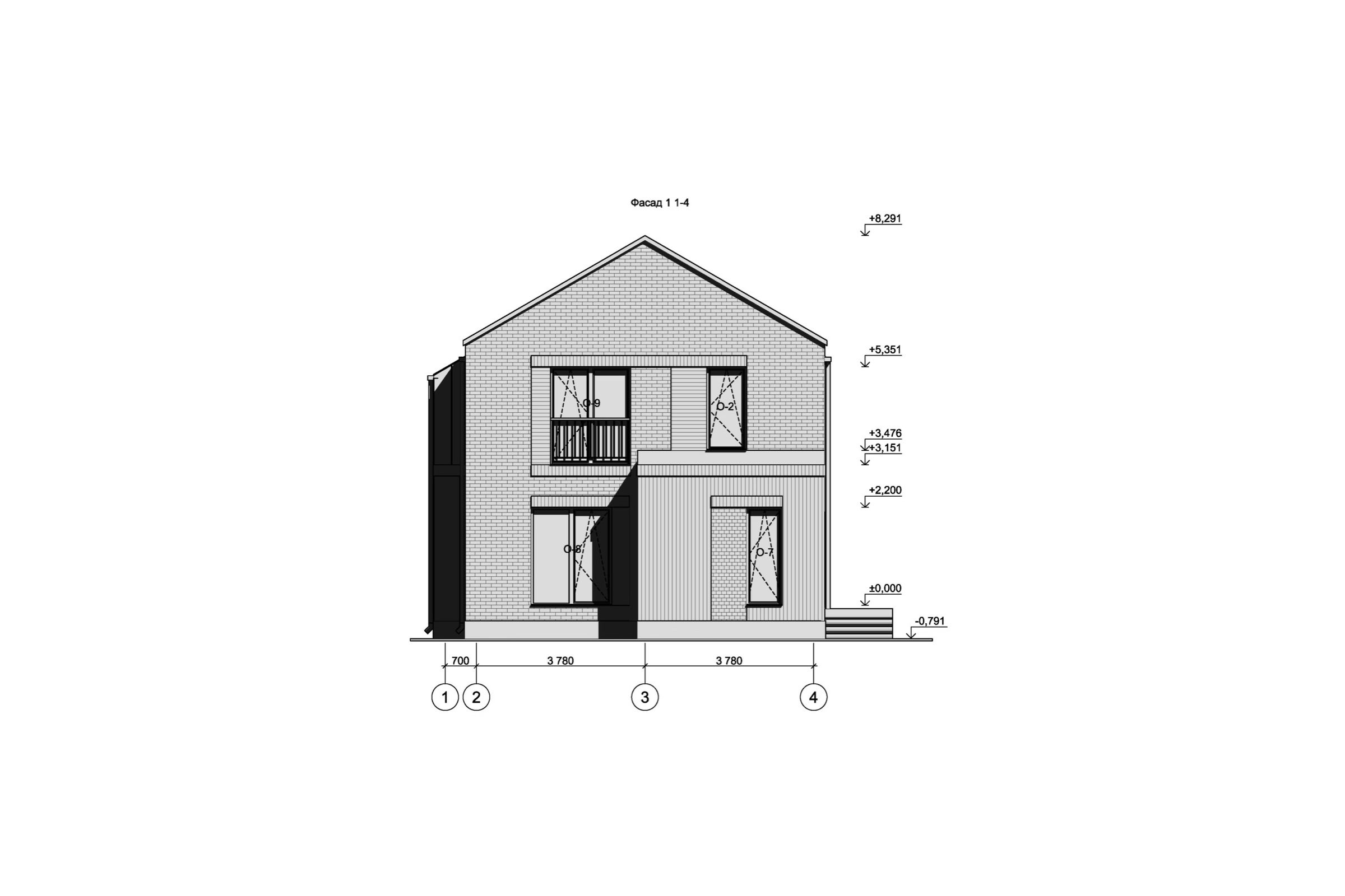 Двухэтажный дом в стиле барн, 174 м²