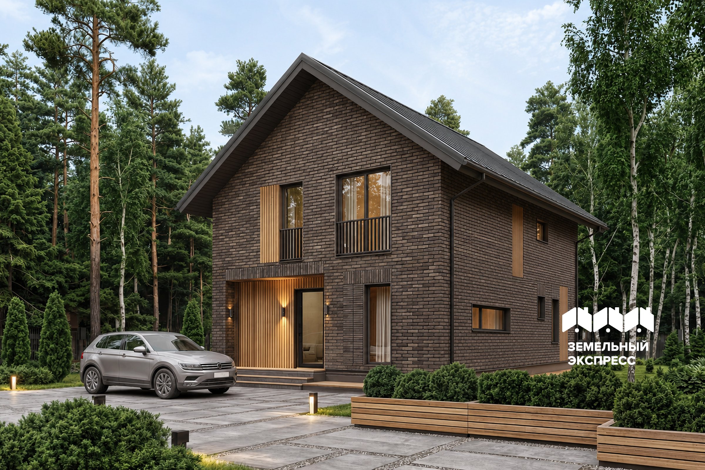 Двухэтажный дом в классическом стиле, 128 м²